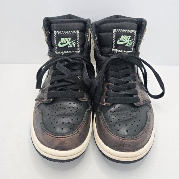 Air Jordan | 1 Retro 'Patina' black leather sporty hi-top sneakers | WMS 5.5 - Picture 2 of 8